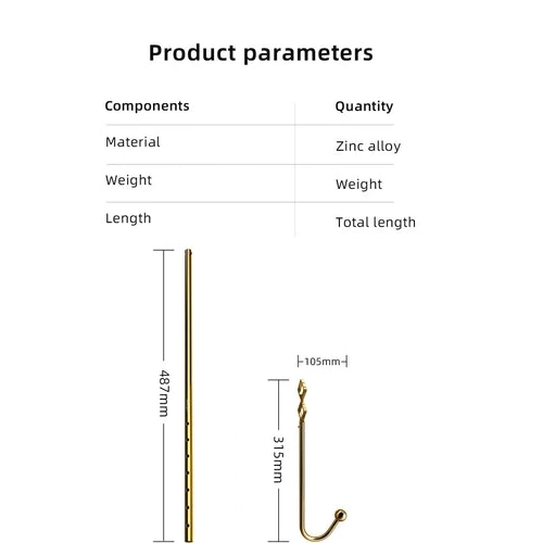 Anal Hooks Anal LOCKINK 3867 AllNight Hook Adjustable Set Golden 0126
